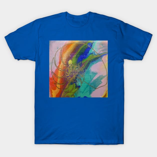 Acrylic Pour Shell Painting T-Shirt by AJDesignsstuff